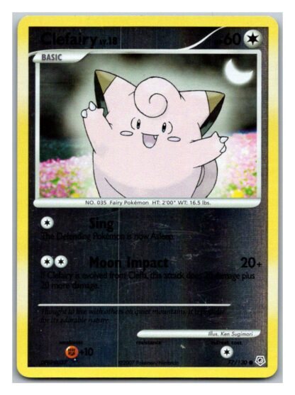 Clefairy 77/130 Diamond & Pearl (Reverse Holo) (LP Condition)