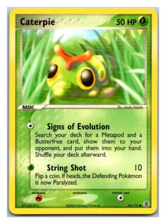 Caterpie 56/112 Fire Red Leaf Green (Common) (LP Condition)