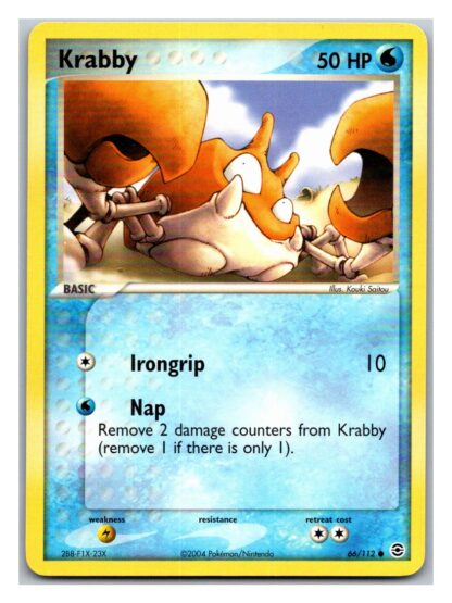 Krabby 66/112 Fire Red Leaf Green (Common) (Exc Condition)