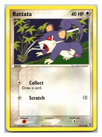 Rattata 77/112 Fire Red Leaf Green (Common) (Exc Condition)
