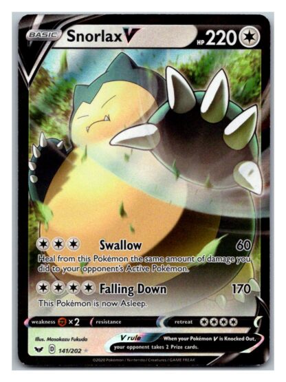 Snorlax V 141/202 Sword and Shield (Ultra Rare) (Exc Condition)