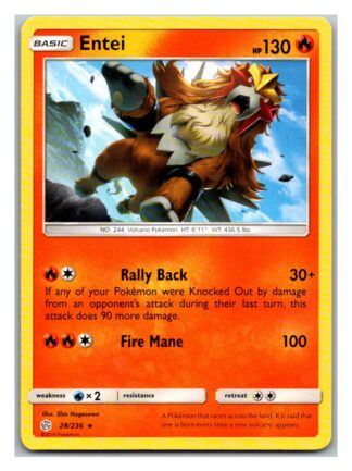 Entei 28/236 Cosmic Eclipse (Rare) (Exc Condition)