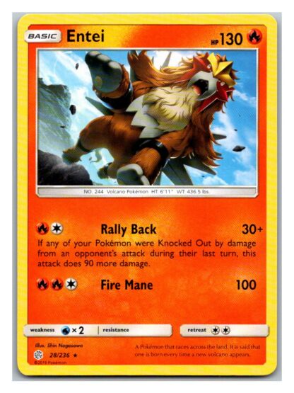 Entei 28/236 Cosmic Eclipse (Rare) (Exc Condition)