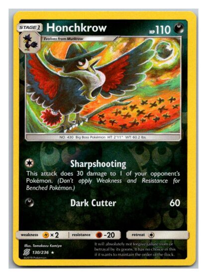 Honchkrow 130/236 Unified Minds (Reverse Holo) (Exc Condition)