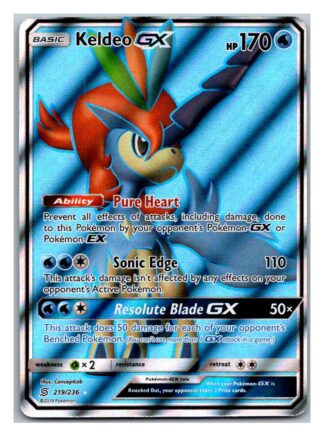Keldeo GX 219/236 Unified Minds (Ultra Rare) (Exc Condition)