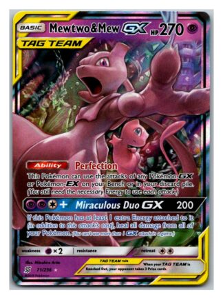 Mewtwo & Mew GX 71/236 Unified Minds (Ultra Rare) (Exc Condition)