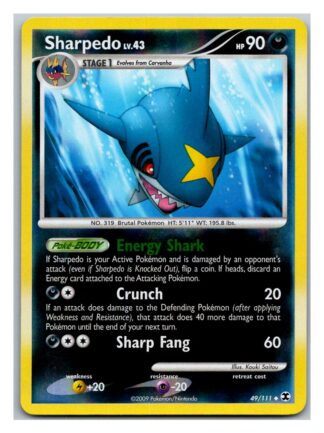 Sharpedo 49/111 Rising Rivals (Reverse Holo) (LP Condition)