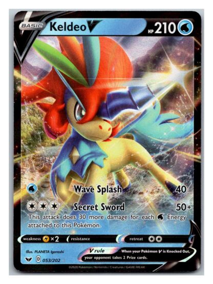 Keldeo V 53/202 Sword and Shield (Ultra Rare) (Exc Condition)
