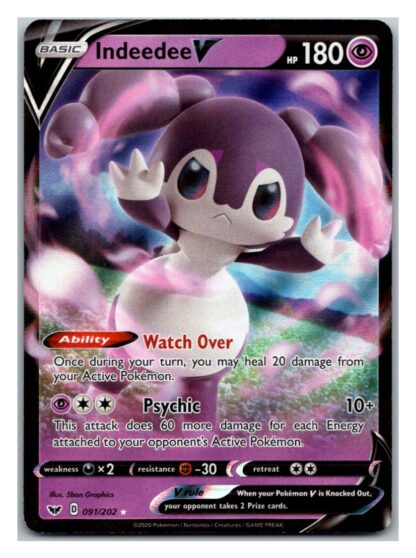 Indeedee V 91/202 Sword and Shield (Ultra Rare) (Exc Condition)