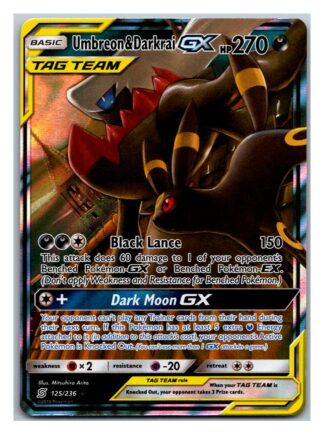 Umbreon & Darkrai GX 125/236 Unified Minds (Ultra Rare) (Exc Condition)