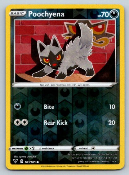 Poochyena 103/185 Vivid Voltage (Reverse Holo) (NM-Exc Condition)