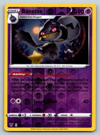 Banette 68/185 Vivid Voltage (Reverse Holo) (NM-Exc Condition)