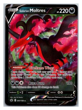 Galarian Moltres V 97/198 Chilling Reign (Ultra Rare) (NM-Exc Condition)