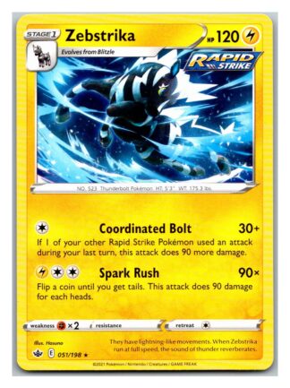 Zebstrika 51/198 Chilling Reign (Rare) (NM-Exc Condition)