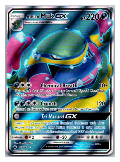 Alolan Muk GX 138/147 Burning Shadows (Ultra Rare) (Exc Condition)