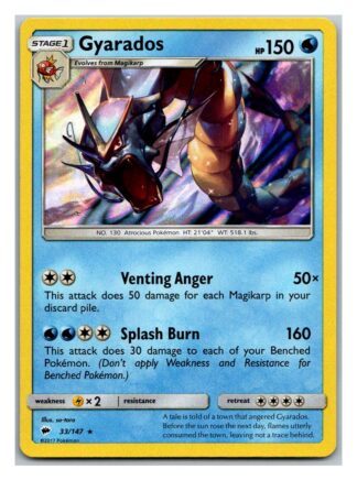 Gyarados 33/147 Burning Shadows (Holo) (Exc Condition)