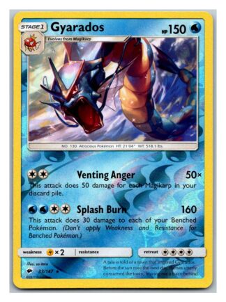 Gyarados 33/147 Burning Shadows (Reverse Holo) (Exc Condition)