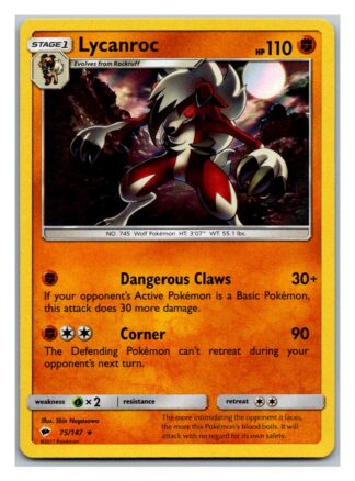 Lycanroc 75/147 Burning Shadows (Holo) (Exc Condition)