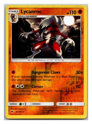 Lycanroc 75/147 Burning Shadows (Reverse Holo) (Exc Condition)