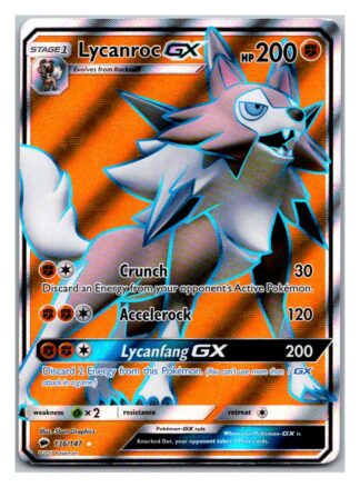 Lycanroc GX 136/147 Burning Shadows (Ultra Rare) (Exc Condition)
