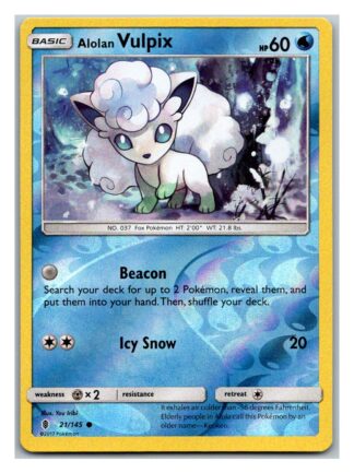Alolan Vulpix 21/145 Guardians Rising (Reverse Holo) (Exc Condition)