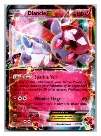Diancie EX 72/124 Fates Collide (Ultra Rare) (Exc Condition)