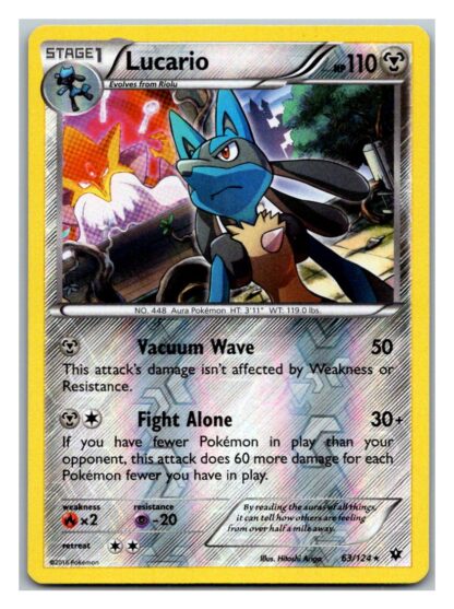 Lucario 63/124 Fates Collide (Reverse Holo) (Exc Condition)