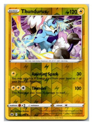 Thundurus 52/198 Chilling Reign (Reverse Holo) (NM-Exc Condition)