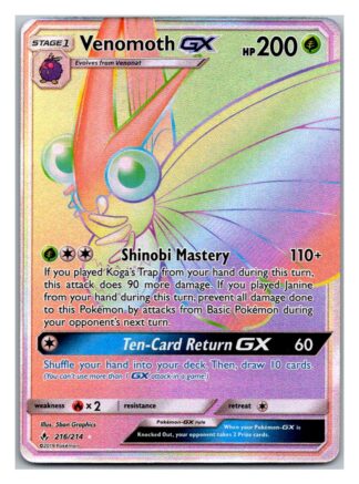 Venomoth GX 216/214 Unbroken Bonds (Ultra Rare) (Exc Condition)