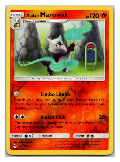 Alolan Marowak 12/131 Forbidden Light (Reverse Holo) (Exc Condition)