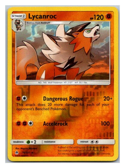 Lycanroc 76/131 Forbidden Light (Reverse Holo) (Exc Condition)