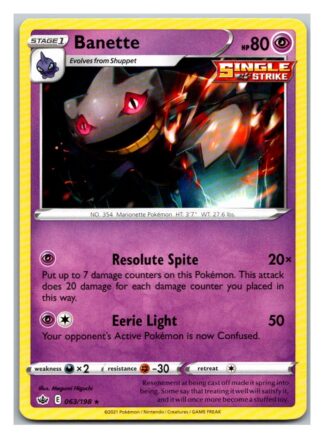 Banette 63/198 Chilling Reign (Rare) (NM-Exc Condition)