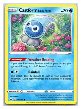 Castform Rainy Form 33/198 Chilling Reign (Common) (NM-Exc Condition)