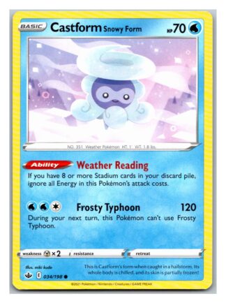 Castform Snowy Form 34/198 Chilling Reign (Common) (NM-Exc Condition)