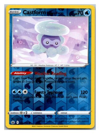 Castform Snowy Form 34/198 Chilling Reign (Reverse Holo) (NM-Exc Condition)