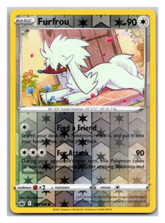 Furfrou 126/198 Chilling Reign (Reverse Holo) (NM-Exc Condition)