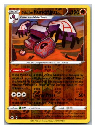 Galarian Runerigus 83/198 Chilling Reign (Reverse Holo) (NM-Exc Condition)