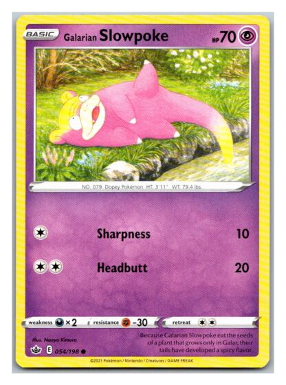Galarian Slowpoke 54/198 Chilling Reign (Common) (NM-Exc Condition)