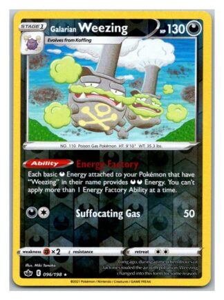 Galarian Weezing 96/198 Chilling Reign (Reverse Holo) (NM-Exc Condition)