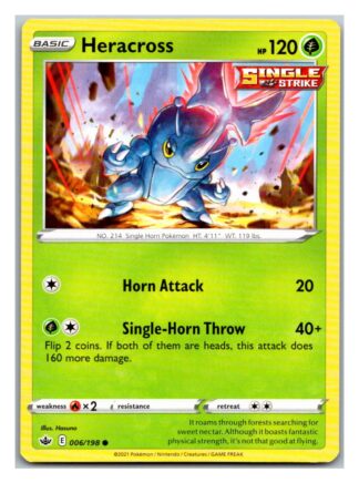 Heracross 6/198 Chilling Reign (Common) (NM-Exc Condition)
