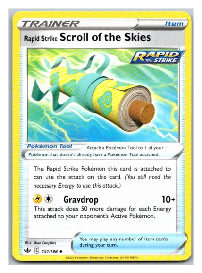 Rapid Strike Scroll of the Skies 151/198 Chilling Reign (Uncommon) (NM-Exc Condition)