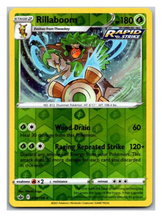 Rillaboom 18/198 Chilling Reign (Reverse Holo) (NM-Exc Condition)