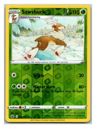 Sawsbuck 12/198 Chilling Reign (Reverse Holo) (NM-Exc Condition)