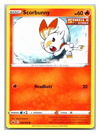 Scorbunny 26/198 Chilling Reign (Common) (NM-Exc Condition)