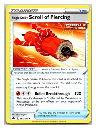 Single Strike Scroll of Piercing 154/198 Chilling Reign (Uncommon) (NM-Exc Condition)