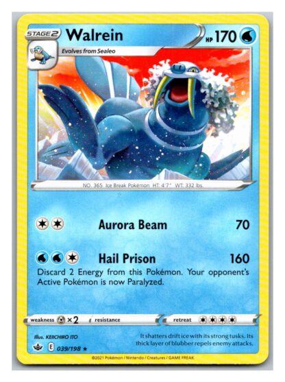 Walrein 39/198 Chilling Reign (Rare) (NM-Exc Condition)