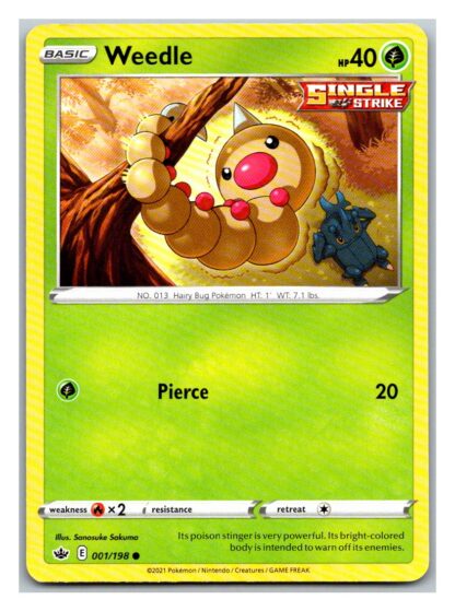 Weedle 1/198 Chilling Reign (Common) (NM-Exc Condition)