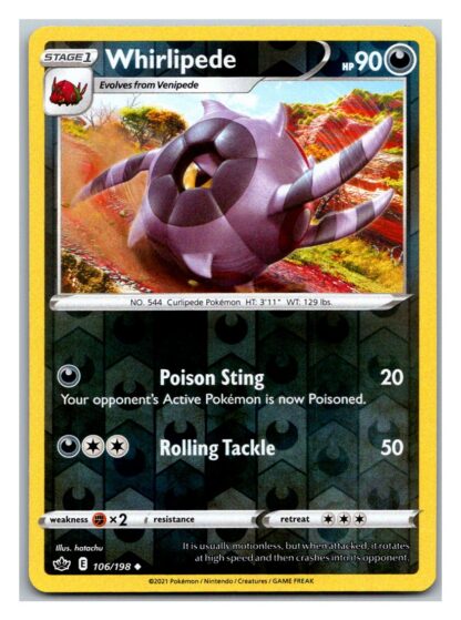 Whirlipede 106/198 Chilling Reign (Reverse Holo) (NM-Exc Condition)