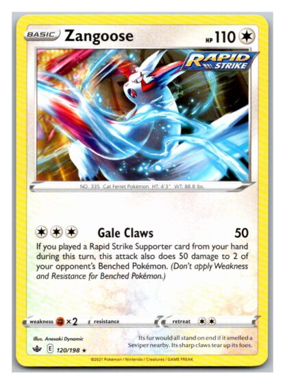Zangoose 120/198 Chilling Reign (Rare) (NM-Exc Condition)