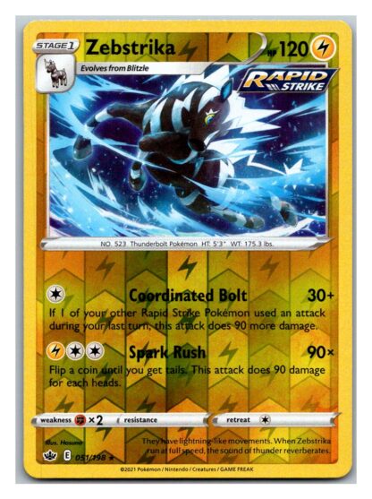 Zebstrika 51/198 Chilling Reign (Reverse Holo) (NM-Exc Condition)